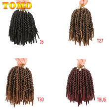 Load image into Gallery viewer, TOMO 8Inch Bomb Twist Hair Pre-Twisted Passion Twist Crochet Braids Short Curly Synthetic Spring Twist Braiding Hair Extensions