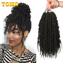 Load image into Gallery viewer, TOMO Bomb Twist Crochet Braids Pre-looped Passion Twist Crochet Hair Ombre Spring Twist Synthetic Braiding Hair Extensions 14"