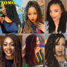 Load image into Gallery viewer, TOMO Bomb Twist Crochet Braids Pre-looped Passion Twist Crochet Hair Ombre Spring Twist Synthetic Braiding Hair Extensions 14"