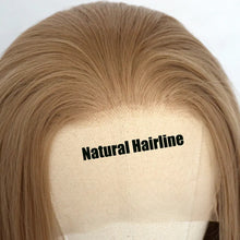 Load image into Gallery viewer, Voguequeen Honey Ash Blonde Color Synthetic Lace Front Wig Long Silky Straight Heat Resistant Fiber Daily Wear For Women
