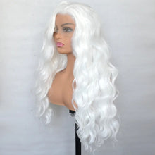 Load image into Gallery viewer, Voguebeauty Platinum White Synthetic Lace Front Wig Loose Curly Heat Resistant Fiber Natural Hairline Cosplay For Women