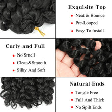 Load image into Gallery viewer, 8 Inch Short Jamaican Bounce Crochet Hair Wand Curl Crochet Braids 1B 27 30 350 Bug Grey 613 Blonde Wand Curl Bob Crochet Hair