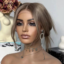 Load image into Gallery viewer, Dark Ash Brown 4x4 Glueless Loose Body Wave Closure Wigs Brazilian Virgin Human Hair 13x4 13x6 Transparent Lace Front Women Wig