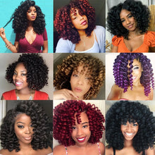 Load image into Gallery viewer, 8 Inch Short Jamaican Bounce Crochet Hair Wand Curl Crochet Braids 1B 27 30 350 Bug Grey 613 Blonde Wand Curl Bob Crochet Hair