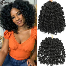 Load image into Gallery viewer, 8 Inch Short Jamaican Bounce Crochet Hair Wand Curl Crochet Braids 1B 27 30 350 Bug Grey 613 Blonde Wand Curl Bob Crochet Hair