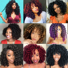 Load image into Gallery viewer, Jayfans 8 Inch Short Loose Wave Synthetic Hair Jamaican Bounce Wand Curl Crochet Hair Brown Ombre Curly Crochet Hair Extensions