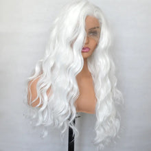 Load image into Gallery viewer, Voguebeauty Platinum White Synthetic Lace Front Wig Loose Curly Heat Resistant Fiber Natural Hairline Cosplay For Women