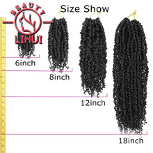 Load image into Gallery viewer, Passion Twist Hair 6/8/12/18 Inch Synthetic Crochet Hair Pretwisted Crochet Braids For Black Women Goddess Bohemian Extensions
