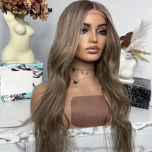Load image into Gallery viewer, Dark Ash Brown 4x4 Glueless Loose Body Wave Closure Wigs Brazilian Virgin Human Hair 13x4 13x6 Transparent Lace Front Women Wig