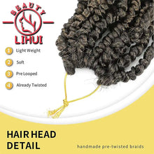 Load image into Gallery viewer, Passion Twist Hair 6/8/12/18 Inch Synthetic Crochet Hair Pretwisted Crochet Braids For Black Women Goddess Bohemian Extensions