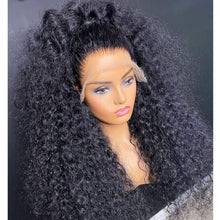 Load image into Gallery viewer, 13x6 Mongolian Kinky Curly HD Transparent Lace Front Wigs Human Hair For Women Pre Plucked Curly Human Hair Full Lace Wigs 30 In