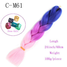 Load image into Gallery viewer, Ombre Jumbo Braids Hair 24inch 100g Synthetic Braiding Hair Crochet Braid Hair Extension  for Women Blond Brown Pink Purple
