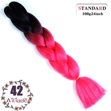 Load image into Gallery viewer, AILIADE 24 inch Jumbo Braids Long Ombre Synthetic High Temperature Braiding Kanekalon Hair Extensions African White Black Women