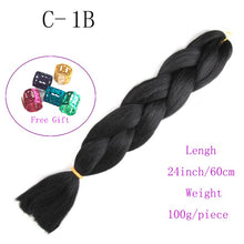 Load image into Gallery viewer, Ombre Jumbo Braids Hair 24inch 100g Synthetic Braiding Hair Crochet Braid Hair Extension  for Women Blond Brown Pink Purple