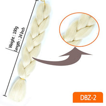 Load image into Gallery viewer, 24inch Synthetic HairPieces Braids Jumbo Hair Extensions Braiding Rainbow Blue Pink Blonde Purple Ombre DreadLock Braid MUMUPI