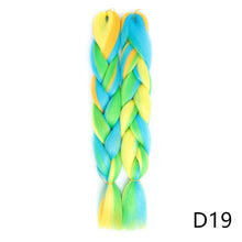Load image into Gallery viewer, Aigemei 24'' Inter-color Jumbo Braids Long Synthetic Braiding Hair Crochet Braid Hair Extensions Red Yellow Blue Mix Color