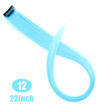 Load image into Gallery viewer, Lupu Synthetic Colorful Highlight Rainbow Hair Extensions Clip In One Piece 22 Inches Long Straight False Hair Pieces For Women