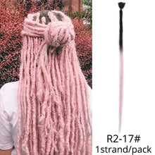 Load image into Gallery viewer, 5 Strands Synthetic 20 36inch Handmade Dreadlocks Hair Extensions Crochet Braid Hairpiece For Women/Men Pink Blue Crochet Hair