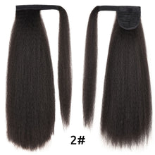 Load image into Gallery viewer, MyDiva Afro Long Straight Puff Ponytail Hair Extension Natural Synthetic Perm Yaki Hairpiece Drawstring Ponytails Elastic Band