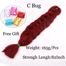 Load image into Gallery viewer, 41 inch Synthetic Braiding Hair 165g Crochet Jumbo Braids Hair Extensions 3pcs/lot Pure Color Orange Red  Yellow Purple