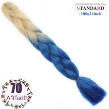 Load image into Gallery viewer, AILIADE 24 inch Jumbo Braids Long Ombre Synthetic High Temperature Braiding Kanekalon Hair Extensions African White Black Women