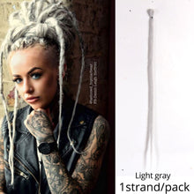 Load image into Gallery viewer, 5 Strands Synthetic 20 36inch Handmade Dreadlocks Hair Extensions Crochet Braid Hairpiece For Women/Men Pink Blue Crochet Hair