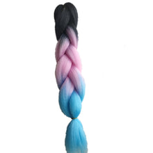 Load image into Gallery viewer, Pervado Hair 1pc 24" 100G/PC Ombre Jumbo Braids Crochet Hair Synthetic Braiding Hair Extension Yaki Bulk Red Green Rasta Color