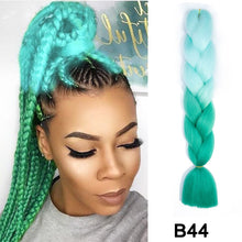 Load image into Gallery viewer, 24'' 100G Synthetic Jumbo Braiding Hair Ombre Rainbow Hair Extensions Festival Jumbo Crochet Hair Weaving Box Braids Hairpieces