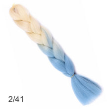 Load image into Gallery viewer, 24Inch Synthetic Long Jumbo Ombre Braiding Hair  For Women Colorful Braids 100g Rainbow Hair Gray  Black Trend Way