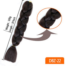 Load image into Gallery viewer, 24inch Synthetic HairPieces Braids Jumbo Hair Extensions Braiding Rainbow Blue Pink Blonde Purple Ombre DreadLock Braid MUMUPI