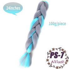 Load image into Gallery viewer, AILIADE 24 inch Jumbo Braids Long Ombre Synthetic High Temperature Braiding Kanekalon Hair Extensions African White Black Women
