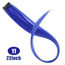 Load image into Gallery viewer, Lupu Synthetic Colorful Highlight Rainbow Hair Extensions Clip In One Piece 22 Inches Long Straight False Hair Pieces For Women