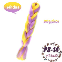 Load image into Gallery viewer, AILIADE 24 inch Jumbo Braids Long Ombre Synthetic High Temperature Braiding Kanekalon Hair Extensions African White Black Women