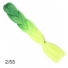 Load image into Gallery viewer, 24Inch Synthetic Long Jumbo Ombre Braiding Hair  For Women Colorful Braids 100g Rainbow Hair Gray  Black Trend Way