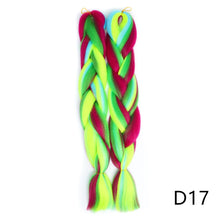 Load image into Gallery viewer, Aigemei 24'' Inter-color Jumbo Braids Long Synthetic Braiding Hair Crochet Braid Hair Extensions Red Yellow Blue Mix Color