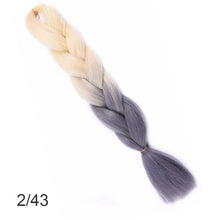Load image into Gallery viewer, 24Inch Synthetic Long Jumbo Ombre Braiding Hair  For Women Colorful Braids 100g Rainbow Hair Gray  Black Trend Way