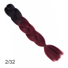 Load image into Gallery viewer, 24Inch Synthetic Long Jumbo Ombre Braiding Hair  For Women Colorful Braids 100g Rainbow Hair Gray  Black Trend Way