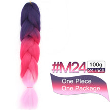 Load image into Gallery viewer, MSTN Synthetic Hair Ombre Long Straight Fake Braiding Hair Extension for Braids Jumbo Hair Hazel Braids Pink Hair Extensions