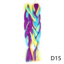 Load image into Gallery viewer, Aigemei 24'' Inter-color Jumbo Braids Long Synthetic Braiding Hair Crochet Braid Hair Extensions Red Yellow Blue Mix Color