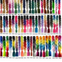 Load image into Gallery viewer, Pervado Hair 1pc 24" 100G/PC Ombre Jumbo Braids Crochet Hair Synthetic Braiding Hair Extension Yaki Bulk Red Green Rasta Color