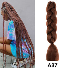 Load image into Gallery viewer, 24'' 100G Synthetic Jumbo Braiding Hair Ombre Rainbow Hair Extensions Festival Jumbo Crochet Hair Weaving Box Braids Hairpieces