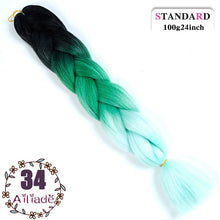 Load image into Gallery viewer, AILIADE 24 inch Jumbo Braids Long Ombre Synthetic High Temperature Braiding Kanekalon Hair Extensions African White Black Women