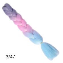 Load image into Gallery viewer, 24Inch Synthetic Long Jumbo Ombre Braiding Hair  For Women Colorful Braids 100g Rainbow Hair Gray  Black Trend Way