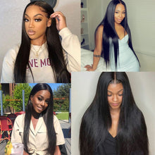 Load image into Gallery viewer, Aircabin Straight Bundles With Closure Remy Brazilian Human Hair Weave Bundles With Closure 3 4 Bundles With Lace Closure