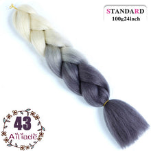 Load image into Gallery viewer, AILIADE 24 inch Jumbo Braids Long Ombre Synthetic High Temperature Braiding Kanekalon Hair Extensions African White Black Women