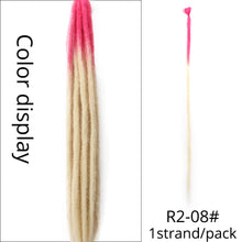 Load image into Gallery viewer, 5 Strands Synthetic 20 36inch Handmade Dreadlocks Hair Extensions Crochet Braid Hairpiece For Women/Men Pink Blue Crochet Hair