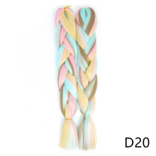 Load image into Gallery viewer, Aigemei 24'' Inter-color Jumbo Braids Long Synthetic Braiding Hair Crochet Braid Hair Extensions Red Yellow Blue Mix Color