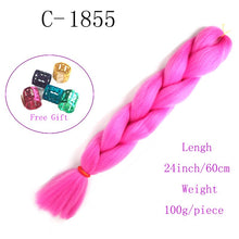 Load image into Gallery viewer, Ombre Jumbo Braids Hair 24inch 100g Synthetic Braiding Hair Crochet Braid Hair Extension  for Women Blond Brown Pink Purple