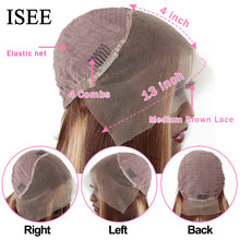 Load image into Gallery viewer, ISEE HAIR Honey Highlight Wig Human Hair Wigs 4/27 Ombre Curly 13x4 Lace Frontal Wigs Peruvian Kinky Curly Lace Closure Wigs