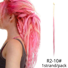 Load image into Gallery viewer, 5 Strands Synthetic 20 36inch Handmade Dreadlocks Hair Extensions Crochet Braid Hairpiece For Women/Men Pink Blue Crochet Hair